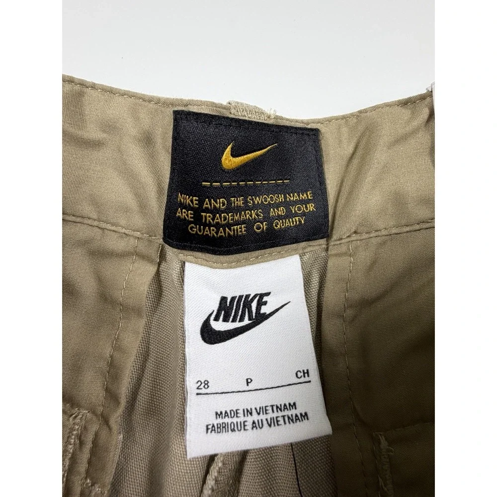 Nike New Men's Size 28 Life Pleated Chino At Knee Shorts Khaki Loose DX0643-247